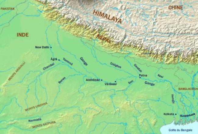 印度三大河流地图