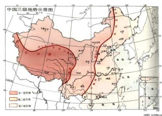 中国阶梯分界线地图