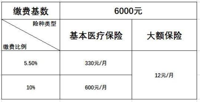 2022年单位医保缴费标准