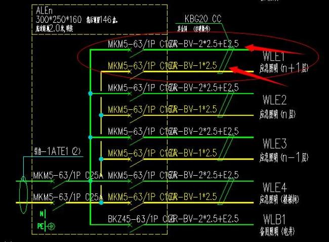 配电箱系统图里E202/45n什么意思