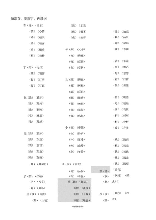 元字加偏旁可以变成什么字