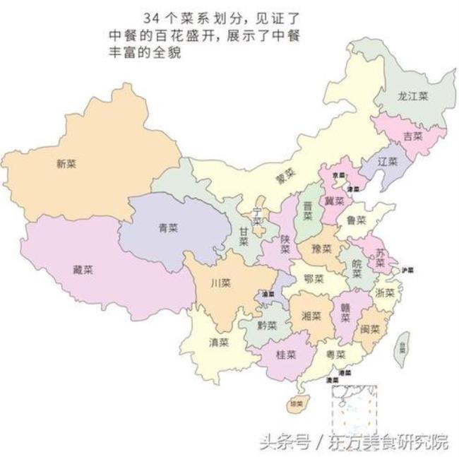 中国八大菜系地图画分