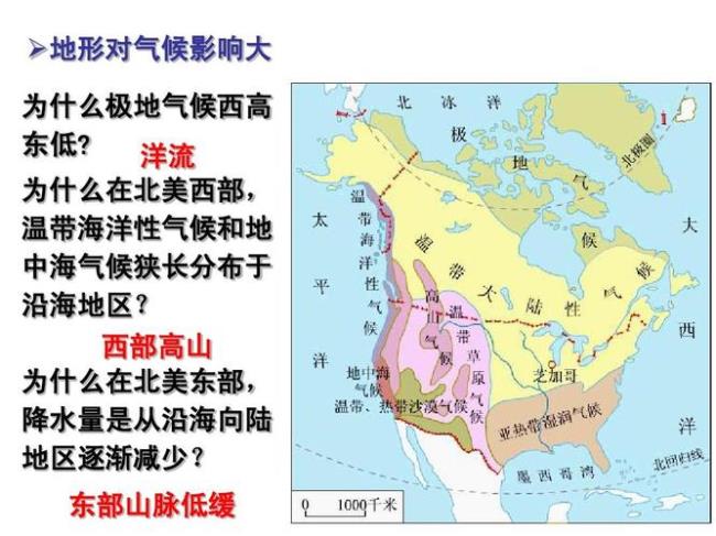 北美洲气候类型分布图