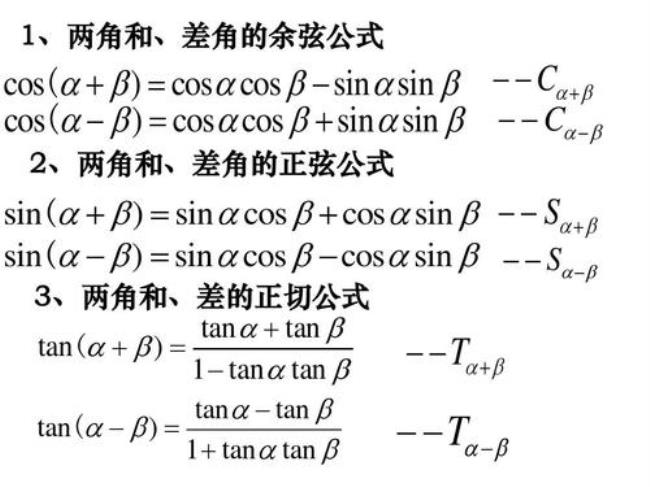 正切和差公式