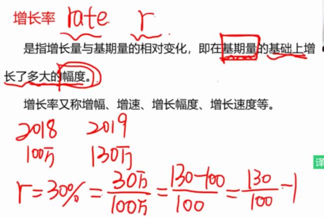 增长量乘以增长率等于什么