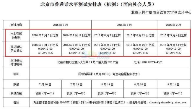 全国普通话报名时间