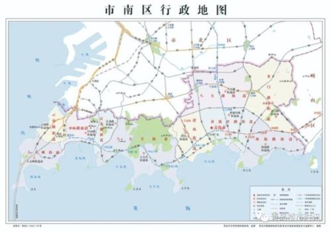 青岛市区划分图