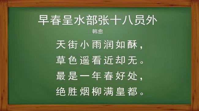 早春呈水部张十八员外主题思想