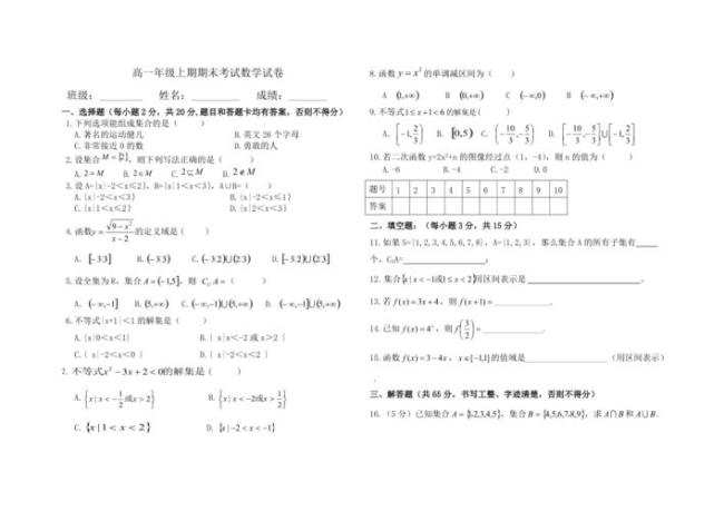 数学中职考试