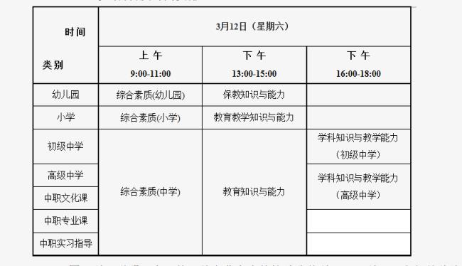 2022年上半年教资考试笔试时间