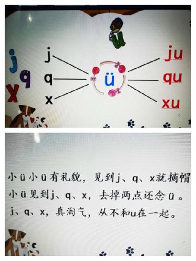 韵母u在什么时候去掉两点