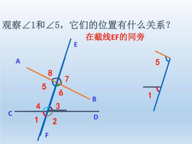 两条平行线和同位角的关系