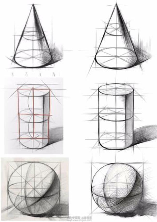 几何体圆柱圆锥素描评价