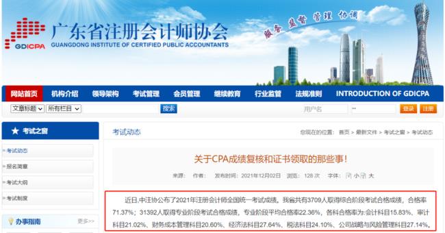 21年cpa综合通过人数