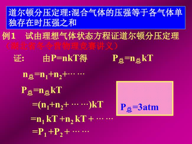 道尔顿的分压原理是什么