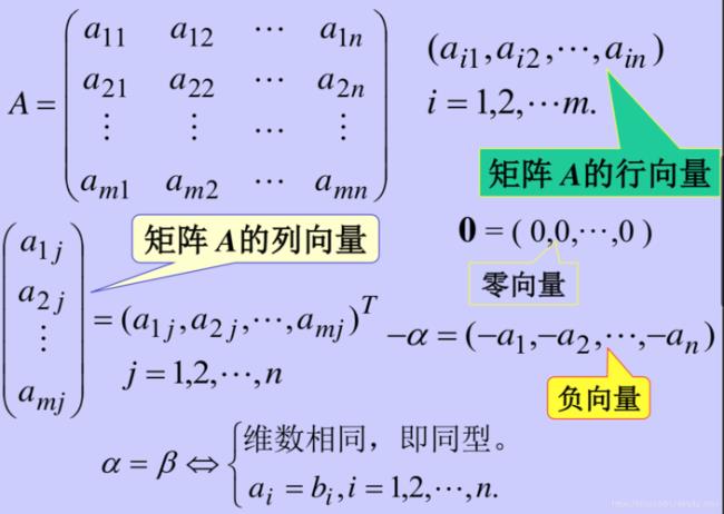 m个n维向量组成的向量组