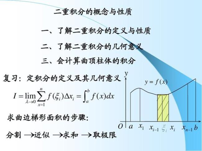 二重积分的性质及计算公式