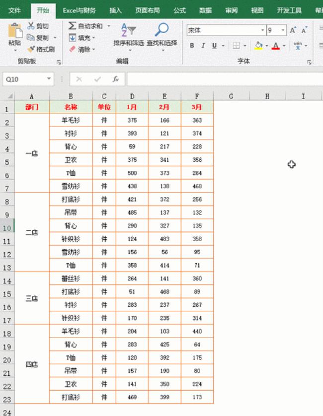 excel如何快速查找合并单元格