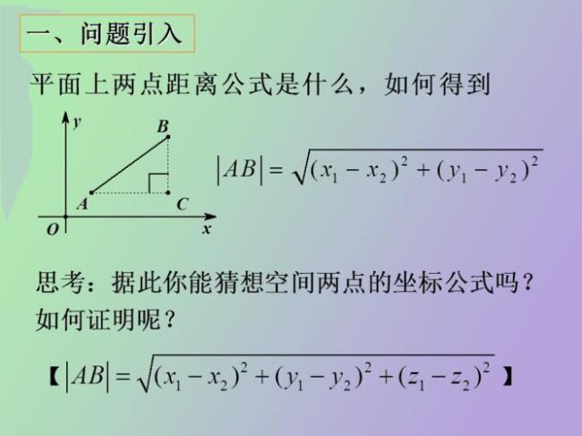 两点间距离公式简易版