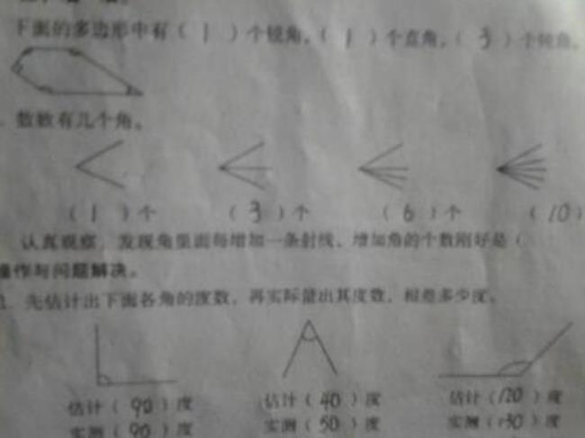 一个角内增加线的规律