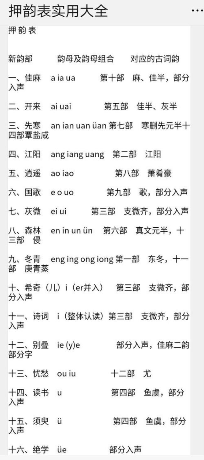 厨押韵字有哪些