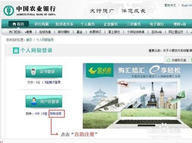 农业银行个人网上银行登录入口
