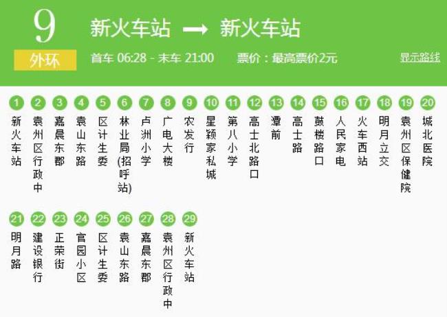 重庆10路公交车路线时间表