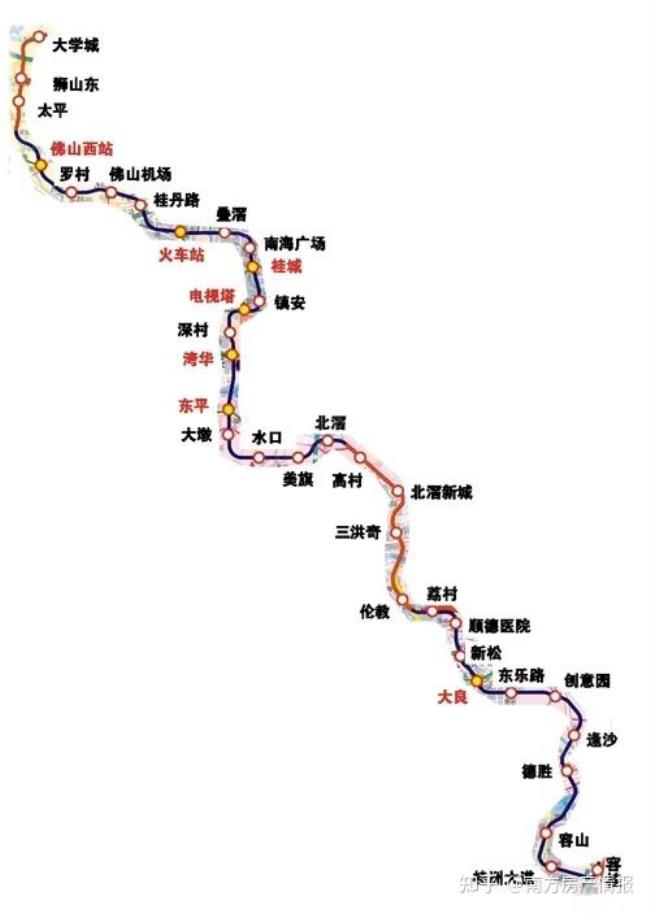 广州番禺到佛山地铁