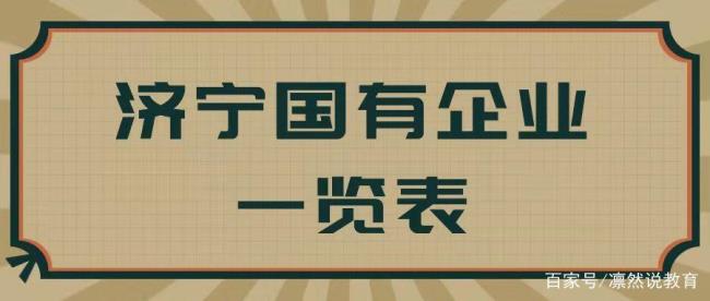 山东济宁有哪些大型国有企业