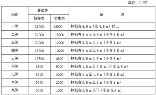 樟木树赔偿标准