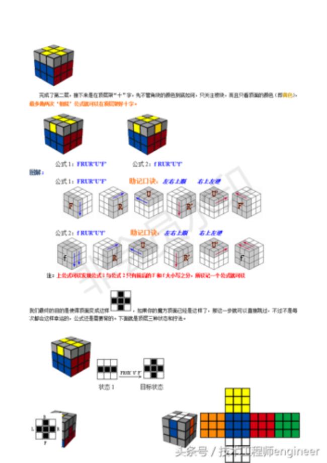 魔方六面还原口诀顺序