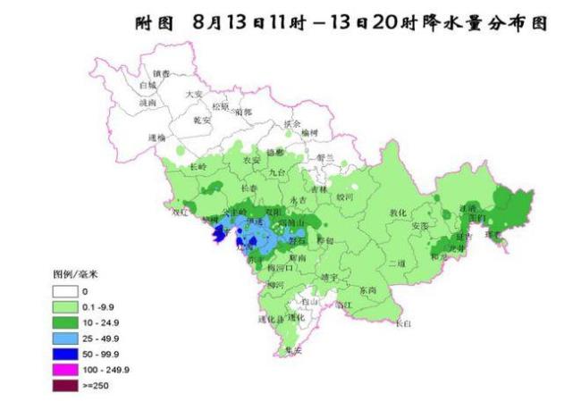 2010年白城市年平均降雨量