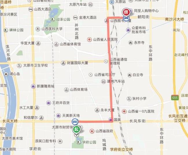 太原公交车线路查询56路有什么站