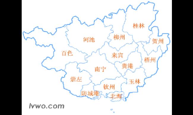 中国广西地图面积