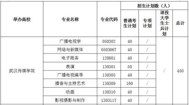 武汉传媒学院有哪些专业