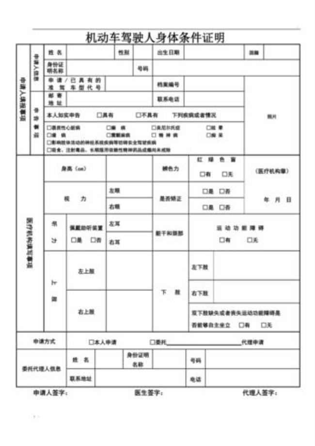 c1驾照换证体检视力表