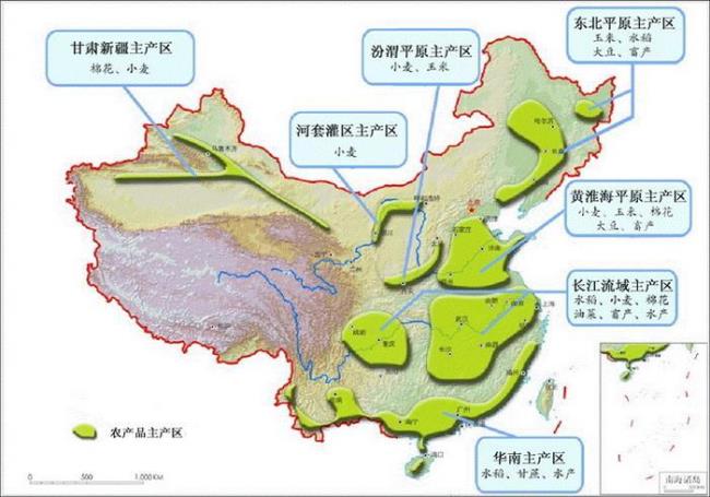 全国粮食作物产量及分布