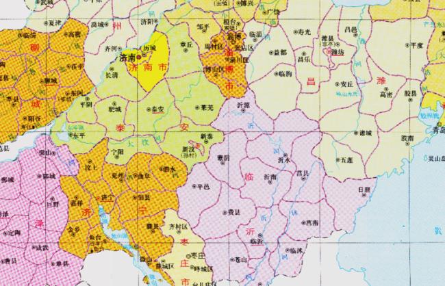 泰安行政区划图