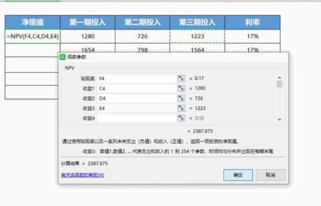 NPV计算结果的含义