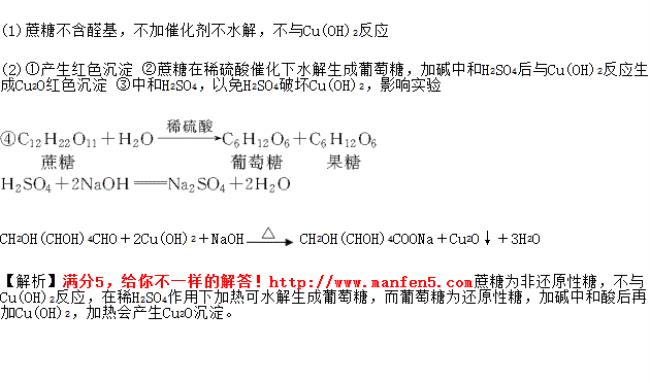 蔗糖化学方程式