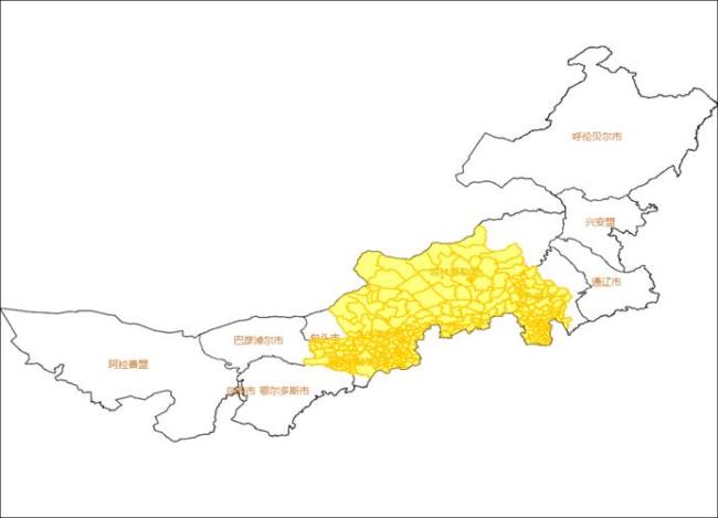 内蒙古总共有多少个市