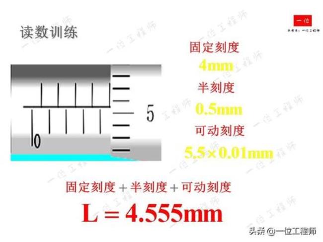 五十分度螺旋测微器的读数方法