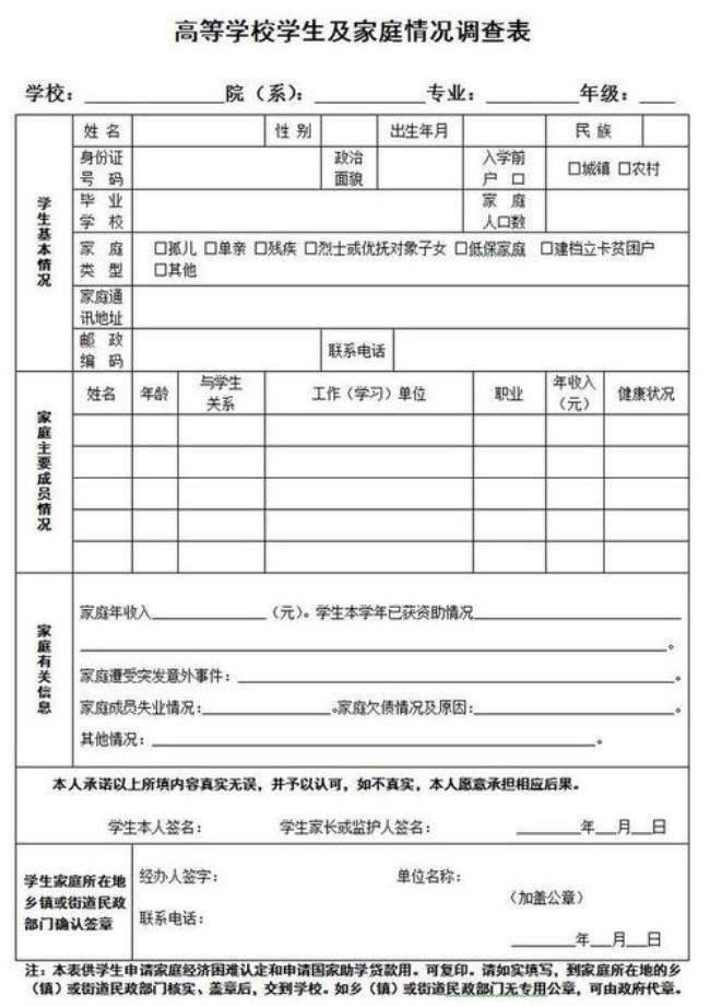 河南省新乡市贫困证明需要什么