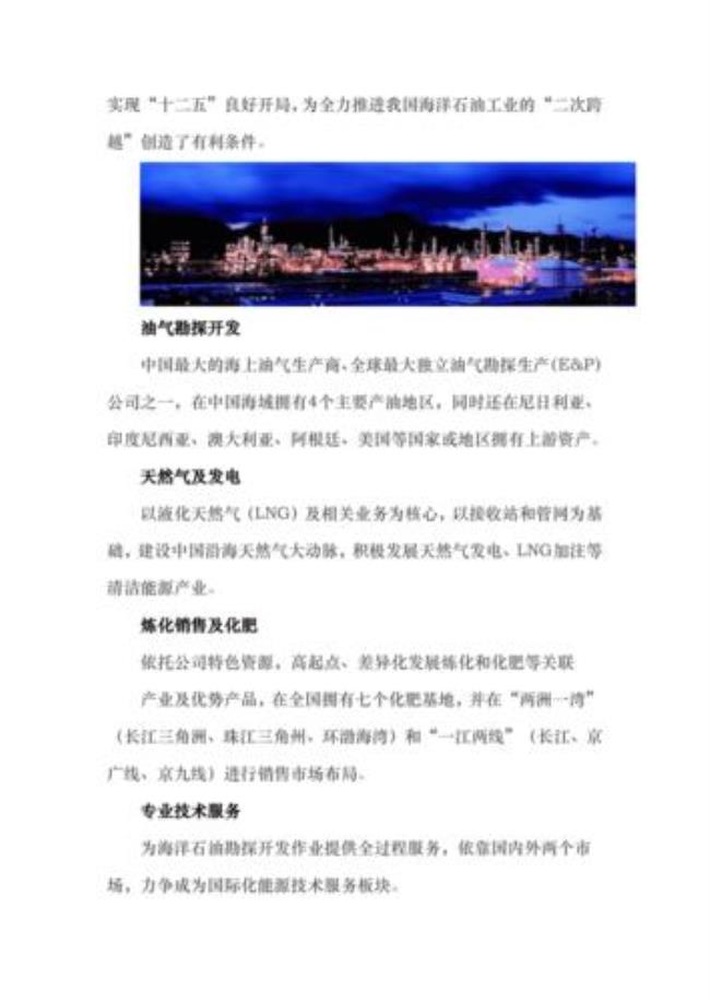 中海油的分公司名称