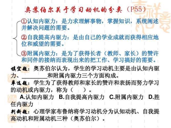 教育心理学主要动机和次要动机