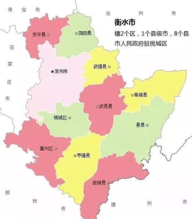 石家庄在衡水深州哪个方向