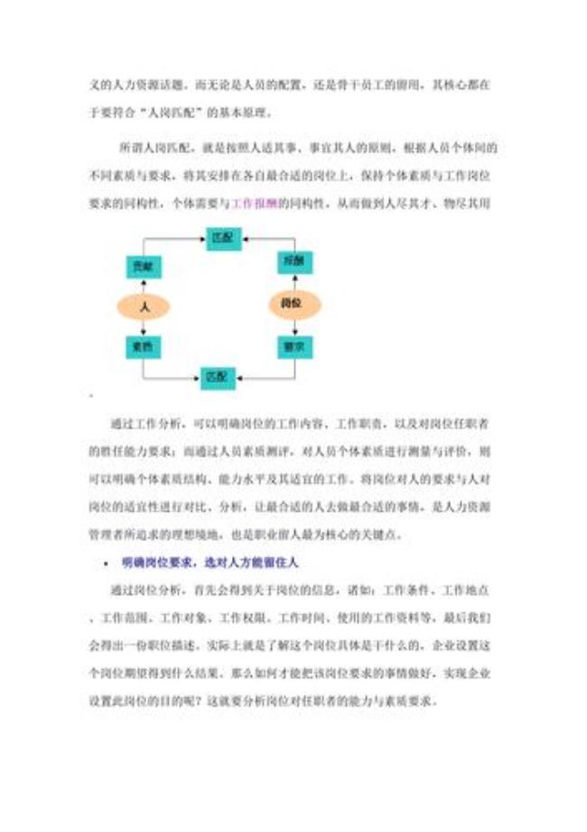 如何做到人与岗位的匹配