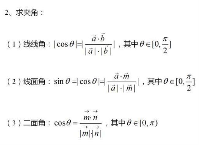 二面角万能公式模板