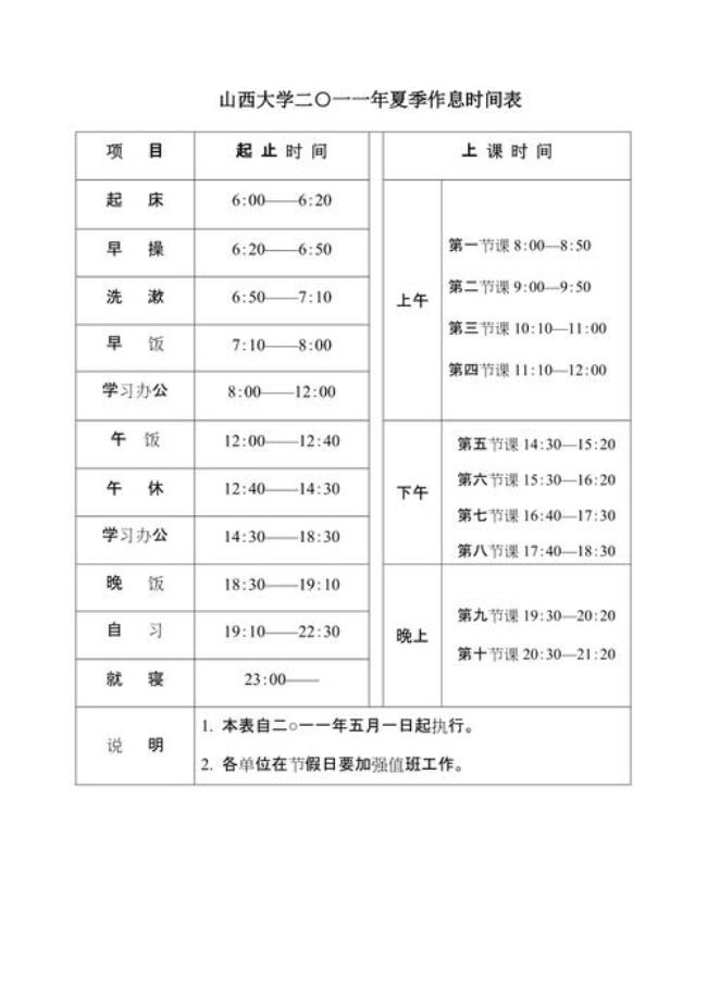 山西各大学寒假时间表