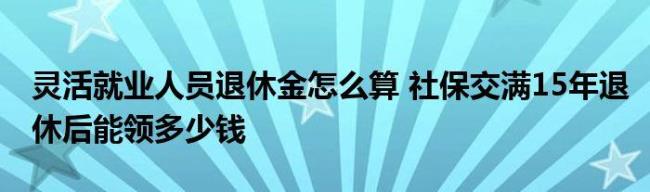 山东灵活就业的退休金太少了吧